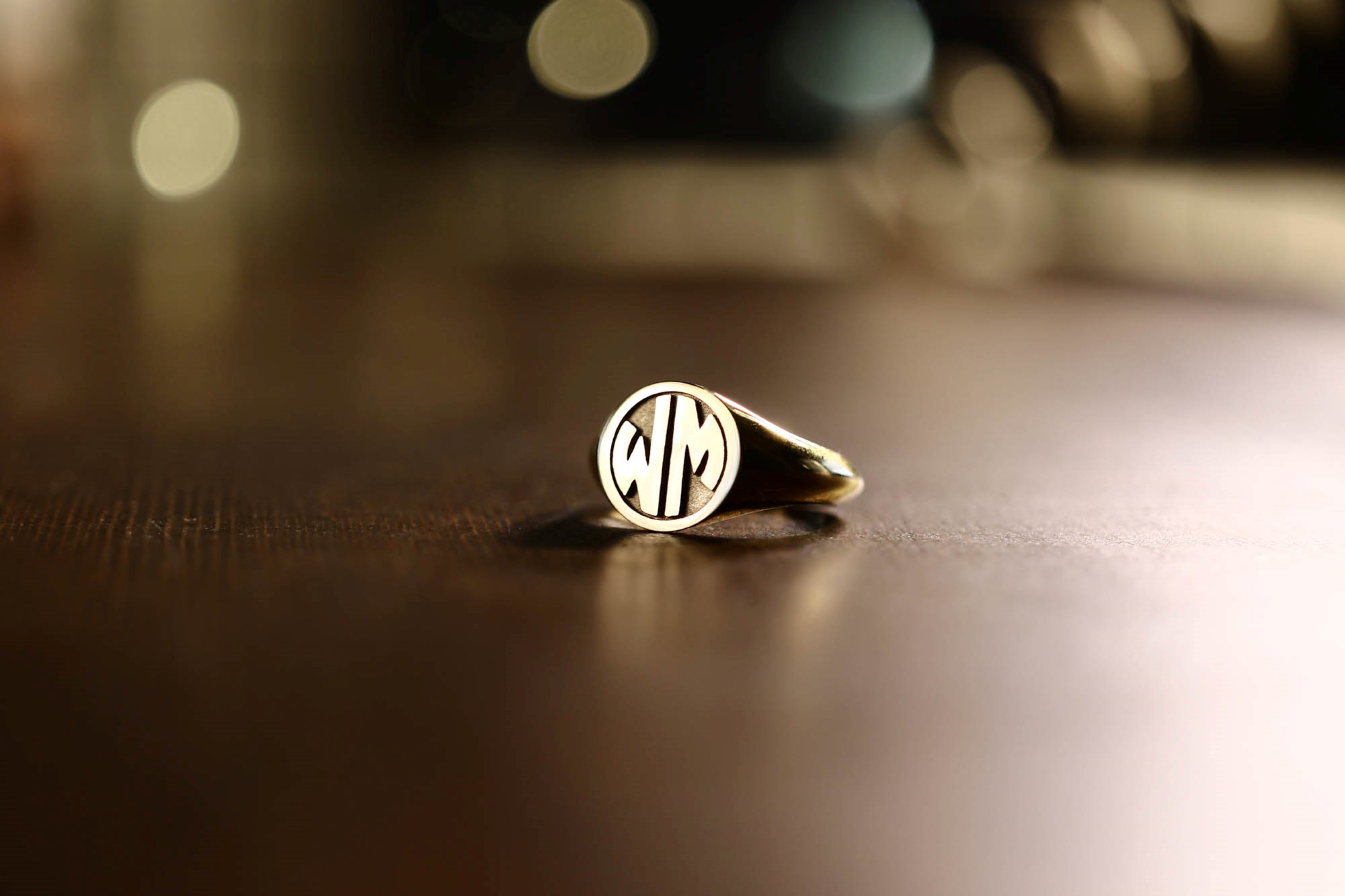 Personalized Gold Two Initial Monogram Ring- 10mm – Be Monogrammed